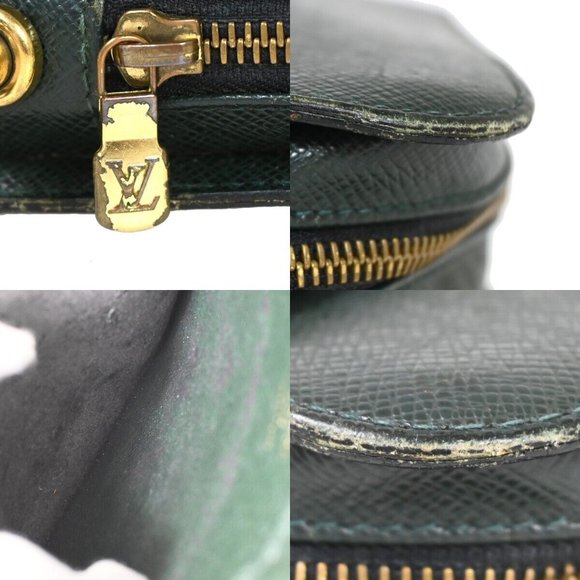 LOUIS VUITTON LV Logo Baikal Clutch Hand Bag Taiga Leather Epicea - Picture 4 of 14